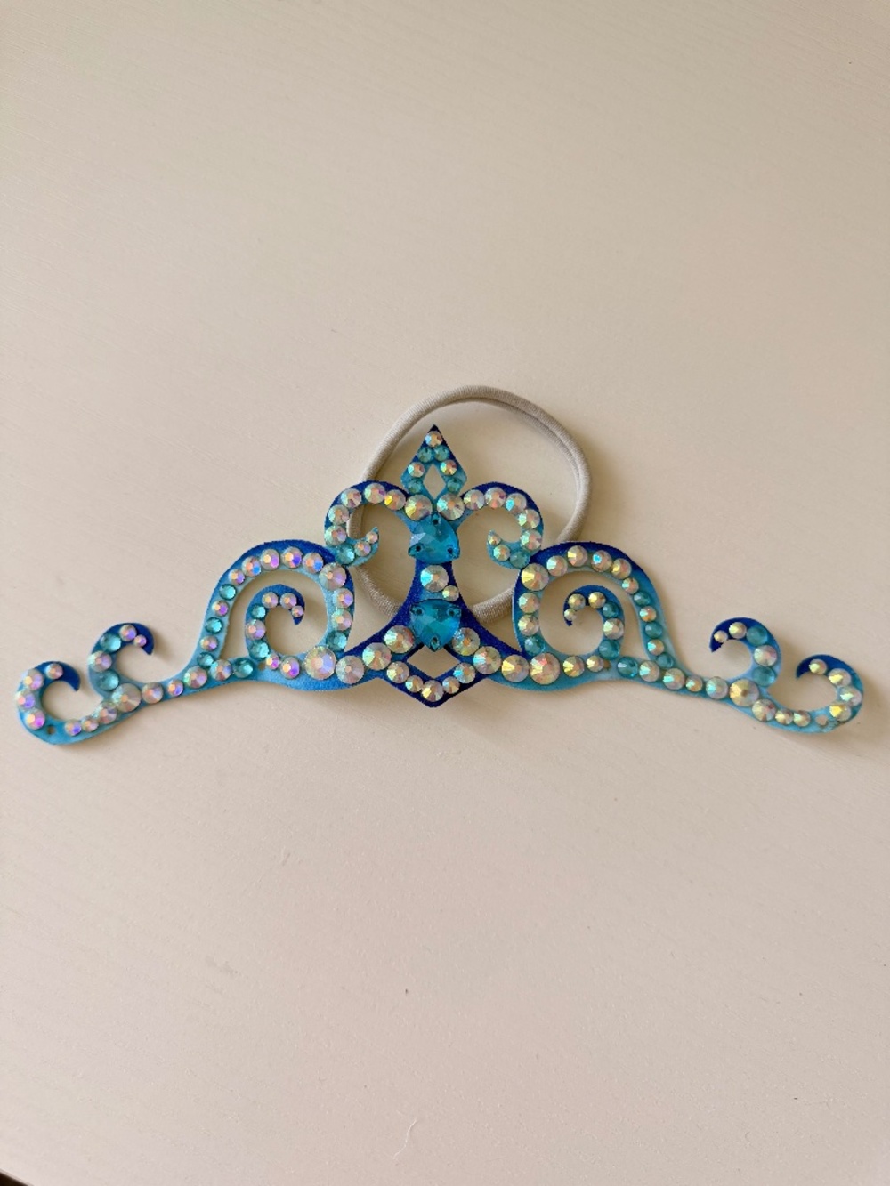 Girls Gymnastics Hair Bun Accessory Jewelry Piece Swarovski Crystals Blue